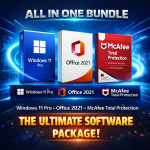 Windows 11 Pro + Office 2021 + McAfee Total Protection – All-in-One Bundle 2025